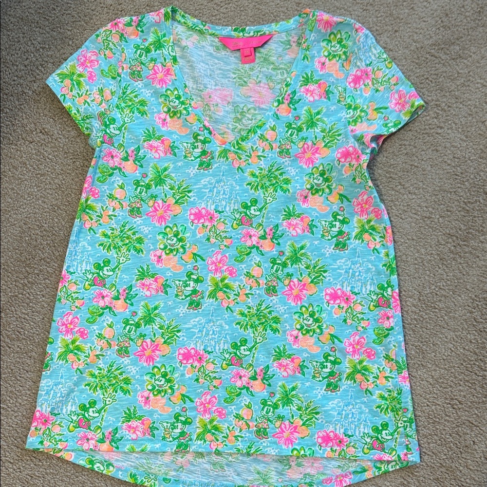 Lilly Pulitzer Tropical Floral Short Sleeve Top